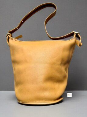 Vintage Coach Yellow Leather XL Duffle Sac Shoulder Bag 9085